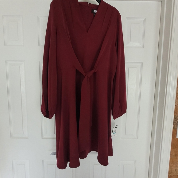 DKNY women's dress, cherry color size 16, new - Picture 2 of 7